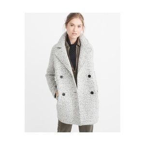 A&F Nubby Wool Blend Pea Coat - XS